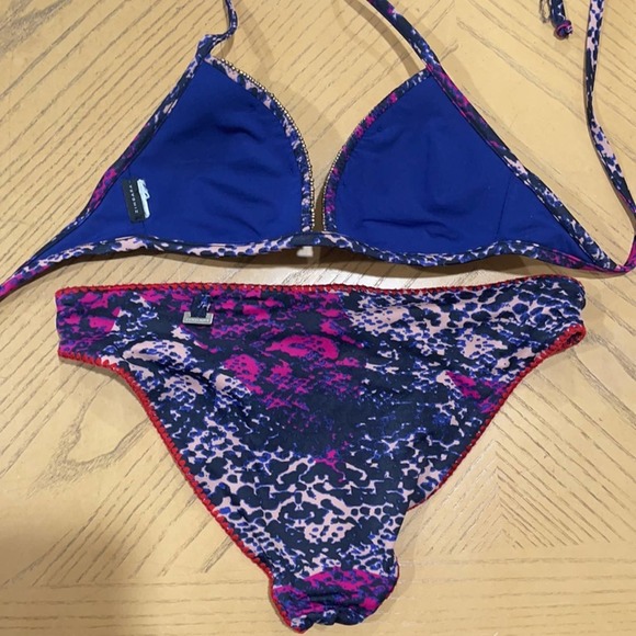 0290 Zingara Blue and Pink Cheeky Bikini - Picture 7 of 14